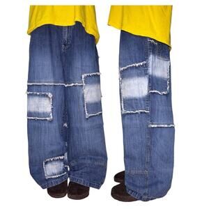 Southpole Baggy Fit y2k Jeans 38x29 Wide Leg Skater Type Patchwork